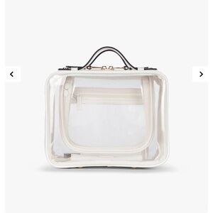 Calpak Medium Clear Cosmetics Case in White